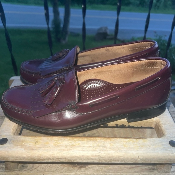 Men's Bass Layton Weejuns Burgundy Leather Tassels Kilt Size 8.5D - Picture 5 of 12